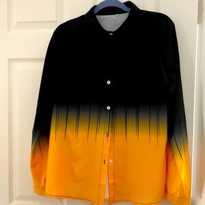 Black and Yellow Gradient Button-Up Shirt